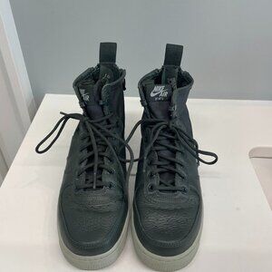 Army green Nike Air force 1 high-tops